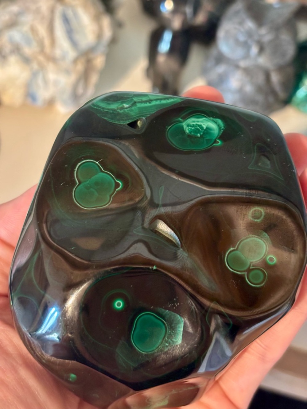 Polished Malachite Freeform – Deep Green Botryoidal Patterns